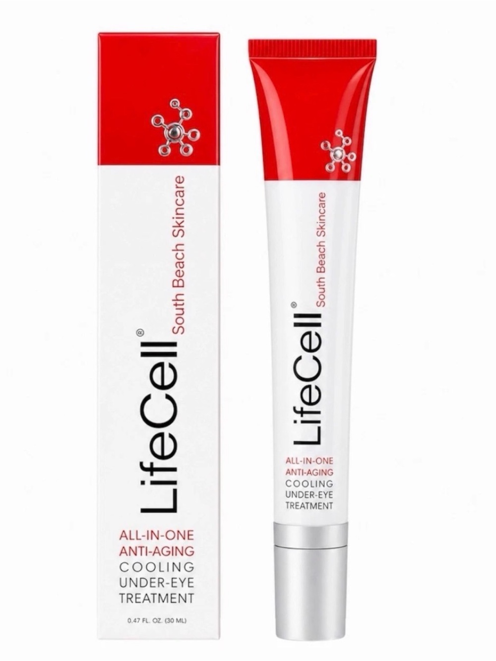 Cooling All-In-One Anti-Aging Under-Eye Cream - Red/White